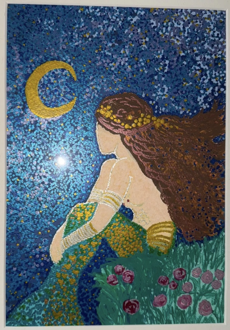 Die Hüterin zwischen den Welten – handgemaltes Originalgemälde, 30 × 40 cm