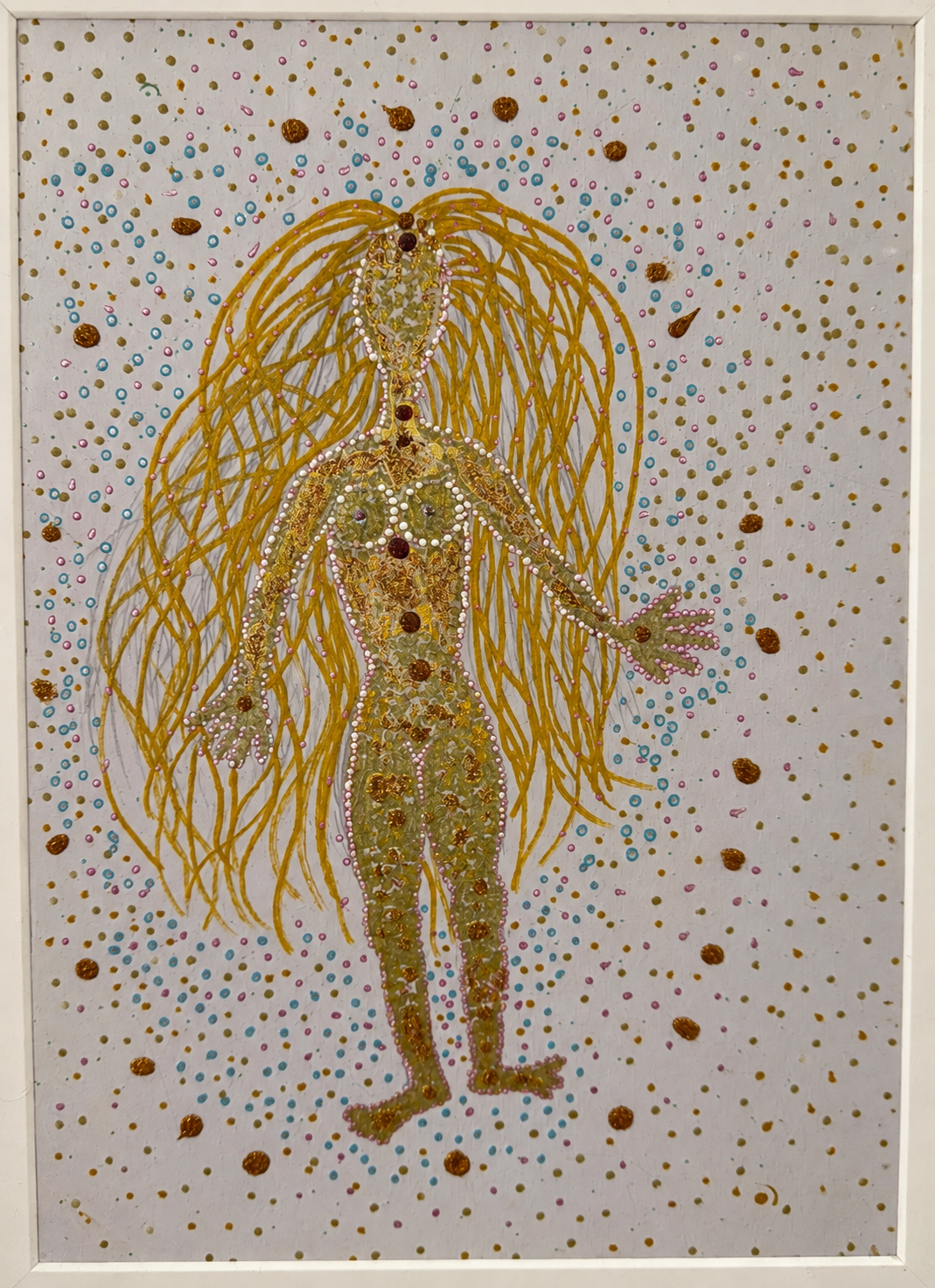 Eine Frau aus Gold – handgemaltes Originalgemälde, 30 × 40 cm