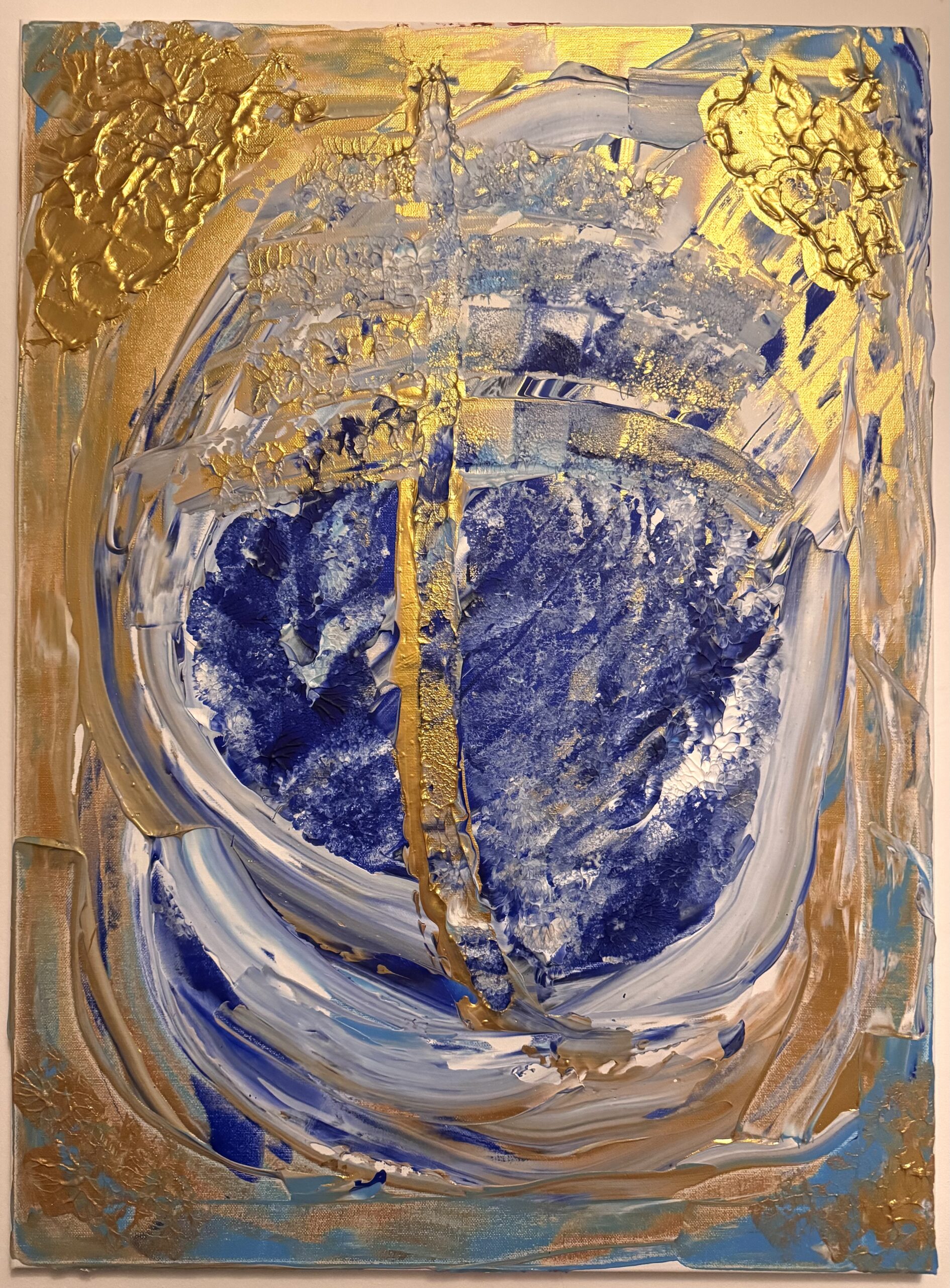Das Schwert von Erzengel Michael – handgemaltes Originalgemälde, 55 × 75 cm